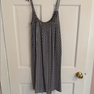 OYSHO Navy & White Patterned Sundress Size S